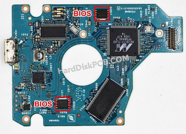 Wymienić układ BIOS na G003054A płytki elektroniki do dysku Toshiba
